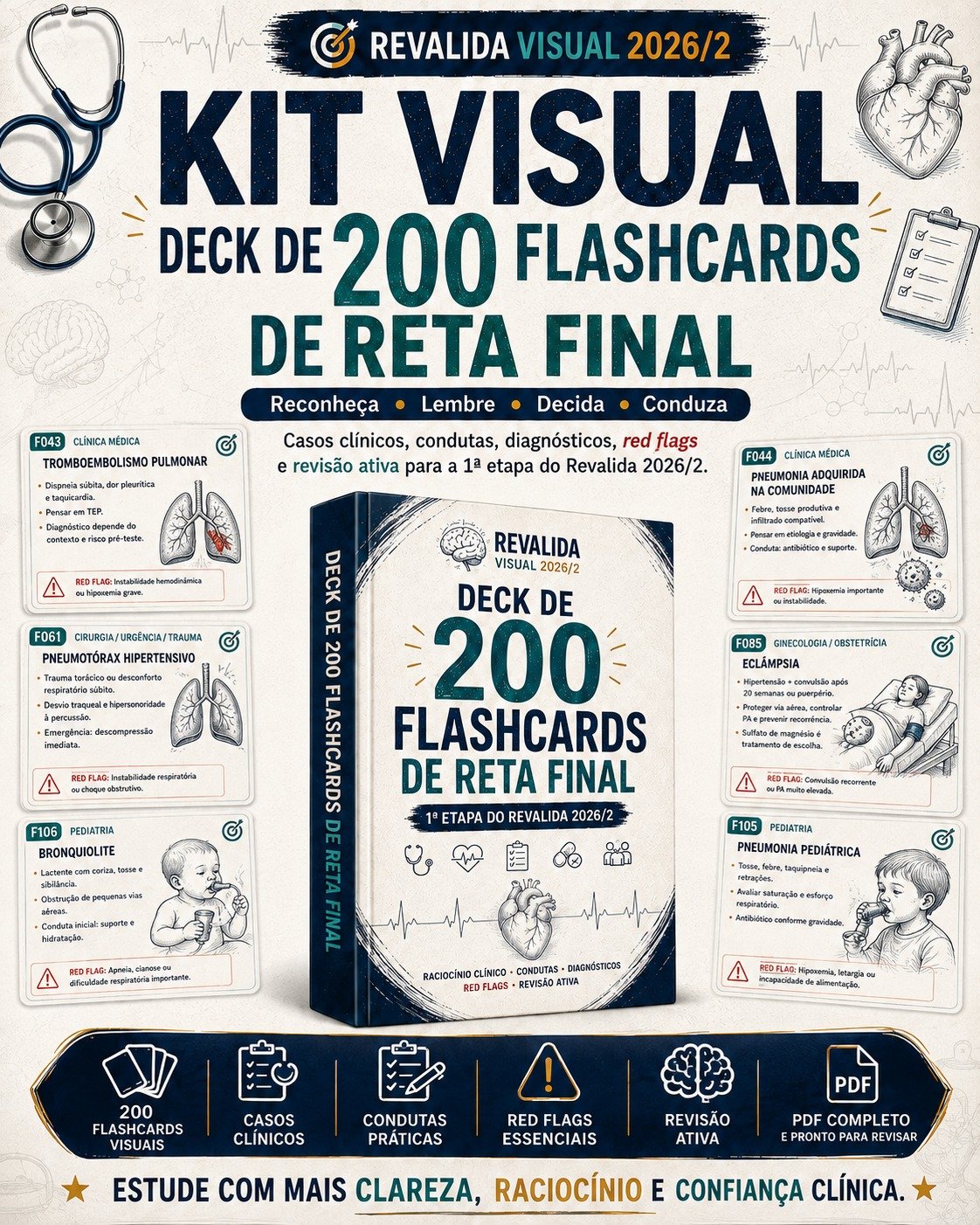 Capa do Deck de 200 Flashcards de Reta Final